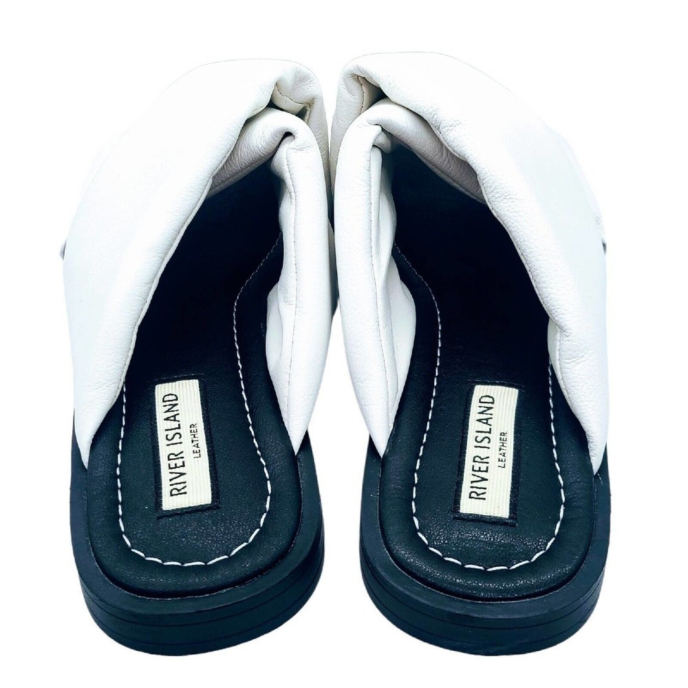 River Island WOMEN'S Leather cross strap sandal in white size 8 - Picture 8 of 9